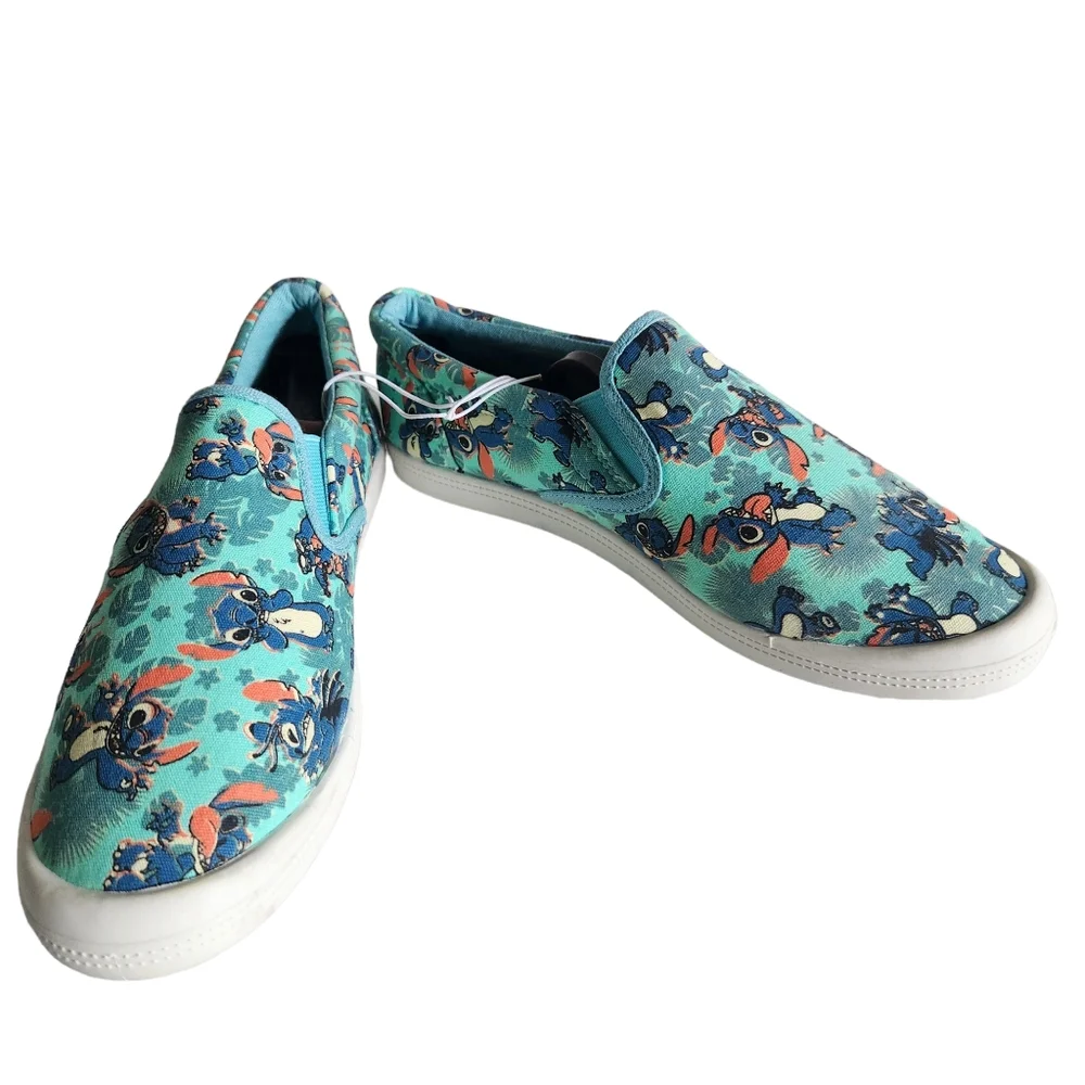 Disney Lilo and Stitch Hawaiian Sneakers Slip On Shoes Size 8